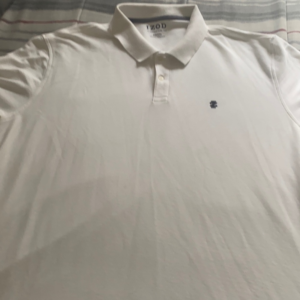 Mens white Izod Polo Shirt XXL